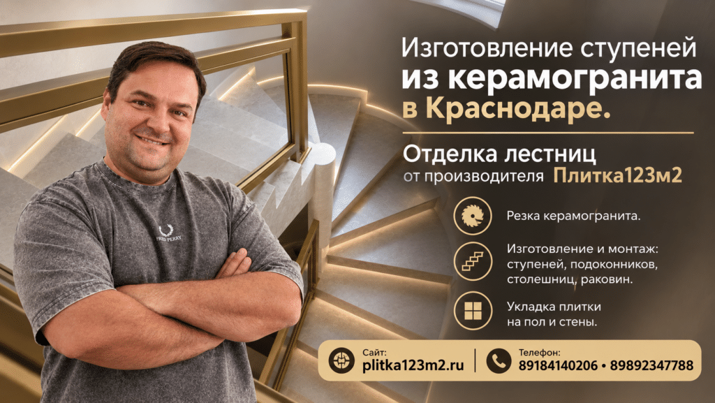 Лестница-ступени из керамогранита-плитка123м2